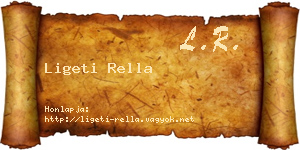 Ligeti Rella névjegykártya